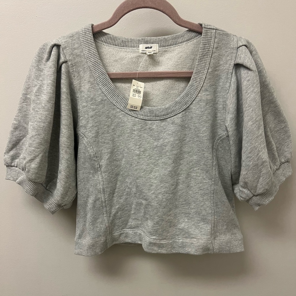 S O L D! Aerie Seams Right Short Sleeve Sweatshirt